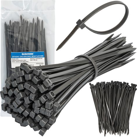 Heckermann Kabelbinder 3,6 x 150 mm, 100 Stück – Grau