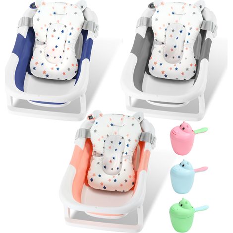Randaco Baignoire BéBé avec Coussin Économie D'espace Pour Pour bébé dès la naissance Gris (1/5)