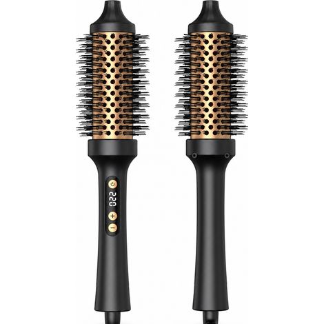 Brosse Chauffante Boucleur 38 mm avec Écran LED et Température Réglable, Noir et Or, Prise UK (1/5)