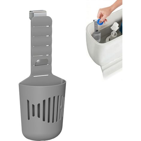 Porte-tablettes de nettoyage pour chasse d'eau Crochet de fixation Support réservoir WC Utilisation dans les hôtels, les maisons, les résidences, les salles de bains, les lieux de travail, les (1/5)