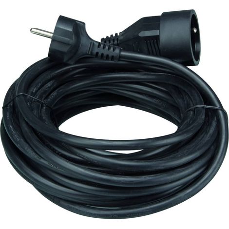 Perel Extensión eléctrica 10 m Negro 3G1.5