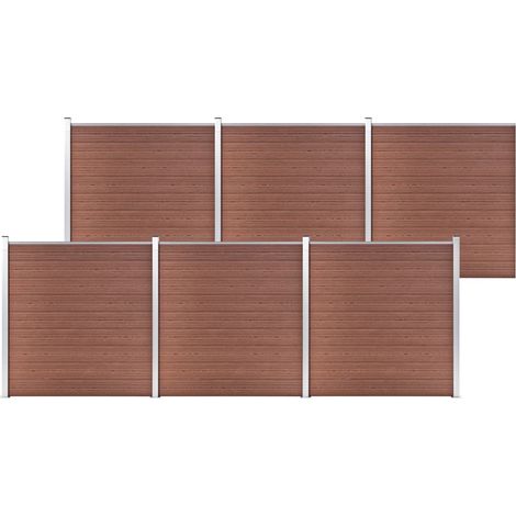 FIMEI Clôture de jardin WPC 1045x186 cm Marron (1/5)