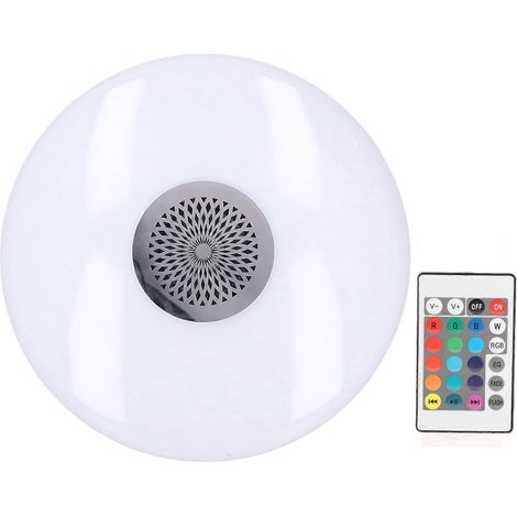 Lampe musicale intelligente RGB 24 W E27 avec télécommande et haut-parleur intégré, plafonnier 85-265 V (1/5)
