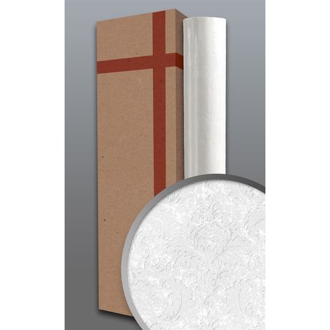 Carta da parati country EDEM 83006BR60 Carta da parati TNT verniciabile strutturata con ornamento opaca bianco 1 scatola 4 rotoli 106 m2