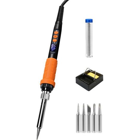 Kit de herramientas para impresora 3D, accesorios para impresora 3D, kit de soldador de 90 W con control digital de temperatura, puntas de soldador, insertos roscados M3 (1/5)