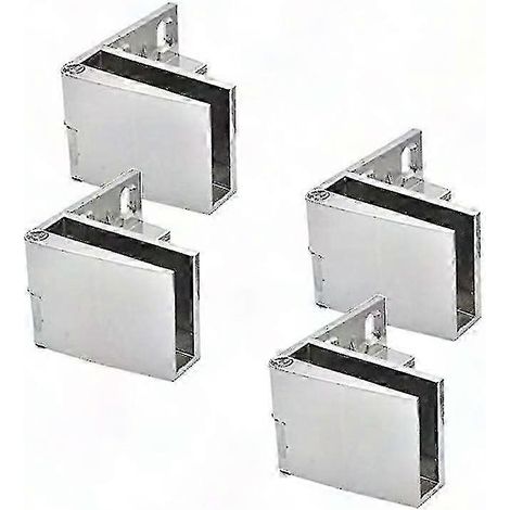 Paquet de 4 charnières pour porte vitrée, pivot de meuble en verre, fiche pour armoire de cuisine et vitrine, charnière d’étagère à vin, modèle l- (1/5)