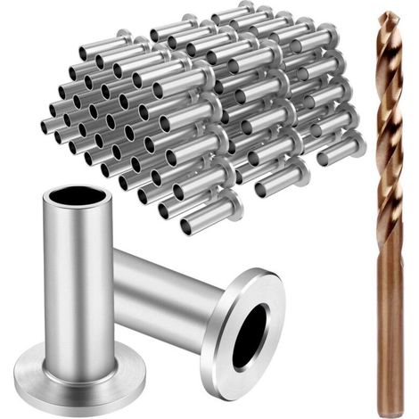 Confezione da 120 manicotti protettivi in acciaio inox per ringhiere da 1/8", 5/32" o 3/16", per pali in legno/composito, acciaio inox T316 di grado marino.