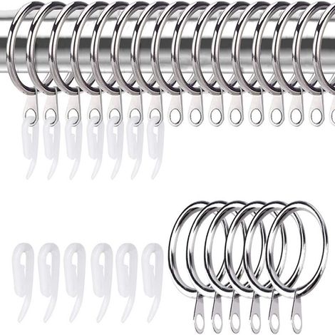 [NON UTILIZZATO] 50 pezzi - Anelli per tende - Diametro 4,3 cm - Metallo - Tende da doccia - Anelli per tende da doccia - Anelli per tende