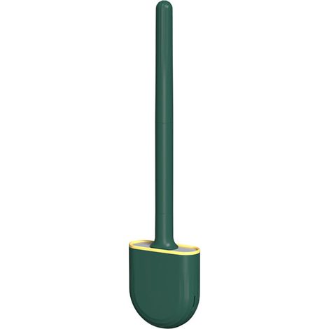 Brosse de toilette murale, mini brosse de nettoyage de toilettes de salle de bain avec poignée amovible, vert nuit