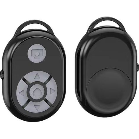 Télécommande Bluetooth pour téléphone, déclencheur photo et tourneur de page bague portable 10 m, noir