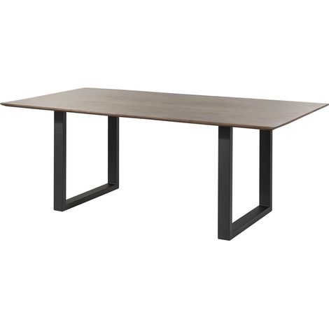 Esstisch Akazie 220x100 grau lackiert / U-Beine anth. matt SWISS EDGE