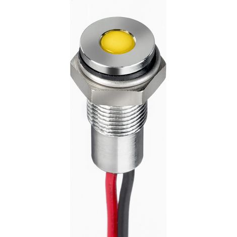 Panel LED LED lumineux Jaune RS PRO, dia. 6mm, 21.6 26.4V c.c., taille de la lampe 3 mm, IP67 ( Prix pour 1 )