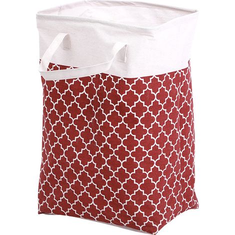 Panier à linge — 40×30×60 cm. Grand panier à linge avec longues anses idéal pour la chambre, la chambre d'étudiant, les jouets et le rangement à la maison panier à linge imperméable et pliable — Rou (1/4)