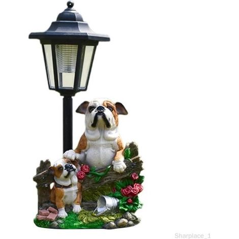Statue de jardin - Non spécifié - Chien - Lampe solaire - Résistante aux intempéries - Décoration extérieure