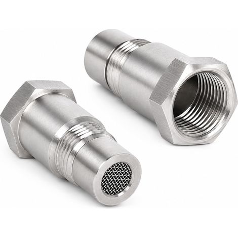 2 PCS Rallonges de Capteur Détrompeur, 46,5mm Capteur D'Oxygène, M18x1,5 Entretoise Acier Inoxydable Pour Système D’Échappement Automobile, Spacer Sonde Adaptateur Universel Pour Moteur (1/5)