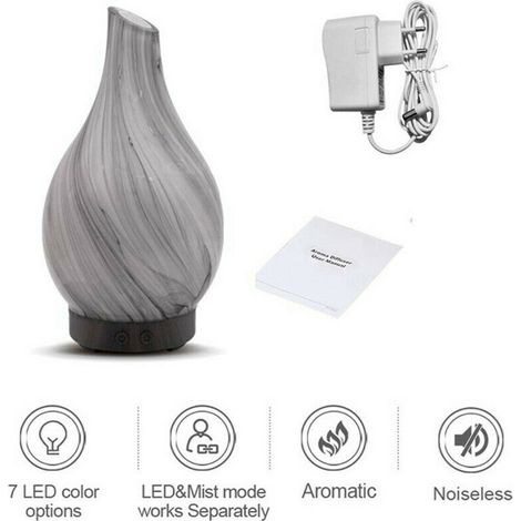 Diffuseur Huile De Verre Chromothérapie Aromathérapie Humidificateur Blanc Et Noir 02 Led (1/4)
