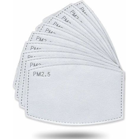 Lot de 50 filtres à charbon actif, tissu non tissé avec 5 couches de protection remplaçables P-M 2,5 (1/5)