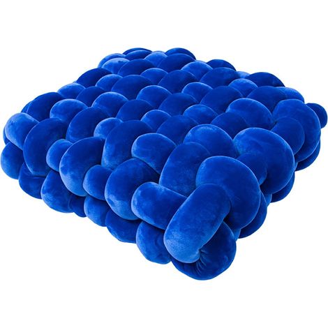 Coussin Nœud Carré - Décor Intérieur Main - 30 x 30 x 6 cm - Tissu Peluche - Pour Canapé Chaise Lit - 1 Pièce (1/5)