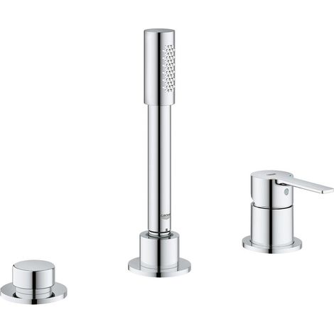 Grohe Lineare 3-Loch Einhand-Wannenkombination, ohne Auslauf, (1/5)
