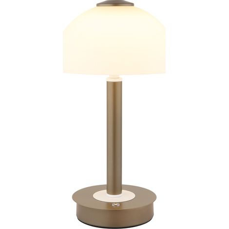 LED Tischleuchte Tischlampe Wohnzimmerlampe Touchdimmer Braun Metall H 31,5 cm (1/5)