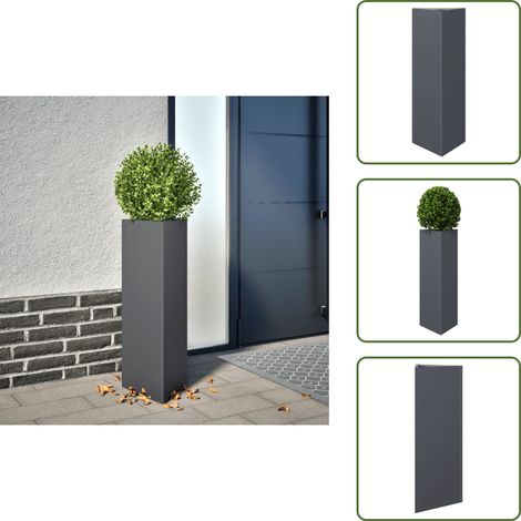 Jardinière anthracite triangulaire 30x26x75 cm acier - Jardinière - Jardinières - Jardinière D'extérieur - Jardinière De Patio (1/5)