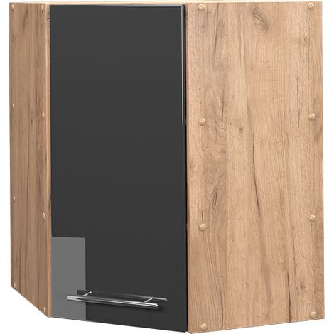 Mobile angolare da cucina Fame-Line, Antracite lucido, 57 cm, Vicco (1/5)