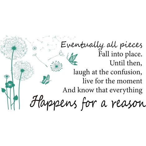 Motivation PVC Wall Sticker Vinyle Citations Inspirantes Motif Pissenlit Mur Art Decal pour la Maison Salon Chambre Mur Porte Décor Noir 590x300mm (1/5)