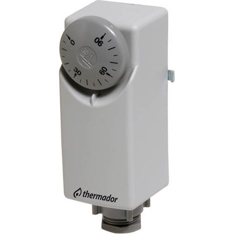 Thermador – Aquastat à ressort IP20 – Réarmement manuel – Plage de réglage 20°/90°C – Indice de protection IP40 – Pour systèmes de chauffage DTU 65-14