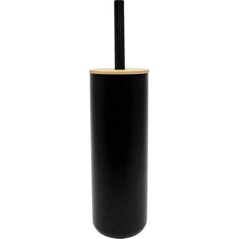 douceur d'intérieur, Brosse WC (Diamètre 9,1 x 37,2 cm) Smart Noir, Polystyrène et Bambou (1/3)