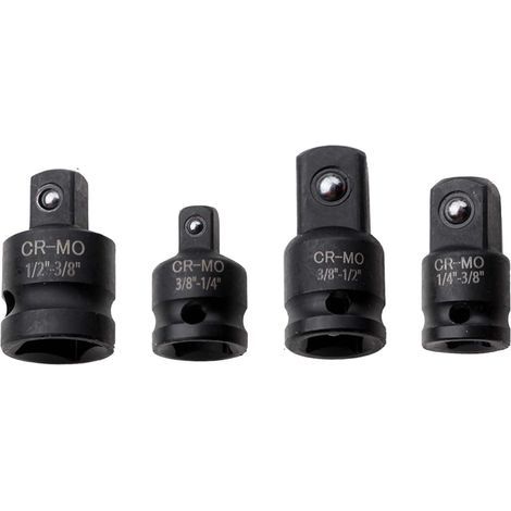 Adattatore per chiave a impatto, riduttore, da 3/8" a 1/2", da 1/2" a 3/8", da 3/8" a 1/4", da 1/4" a 3/8", adattatore per bussola, presa universale per chiave dinamometrica, cricchetto, trapano (1/4)