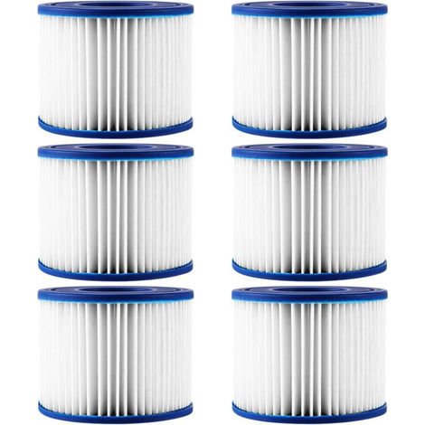 6 Pièces Filtre Spa VI pour Spa Gonflable. Filtre Cartouche pour Bestway. Lay-Z-Spa Vegas/Monaco/Palm Springs. Hauteur 79mm. Diamètre Ext. 105mm. Int. 50mm. Matériau PU Durable (1/5)