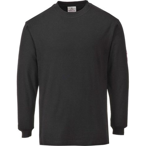 T-shirt Manches Longues Flamme Résistant Et Antistatique Couleur : Noir Taille S - Portwest