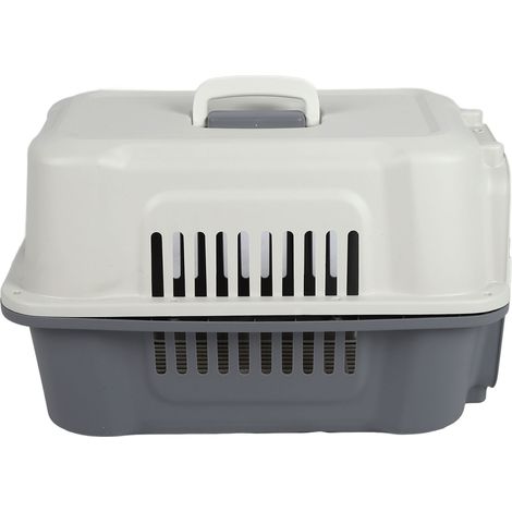 Porte-chien en plastique rigide, grand espace, fenêtre en fer verrouillable, Ventilation sur 4 côtés, animal de compagnie de voyage pour petits chiens et chats (1/5)