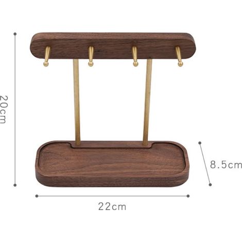 Porte-clés décoratif créatif en noyer noir, porte-clés en laiton, porte-clés de bureau, porte-clés de porche, boîte de rangement (1/5)