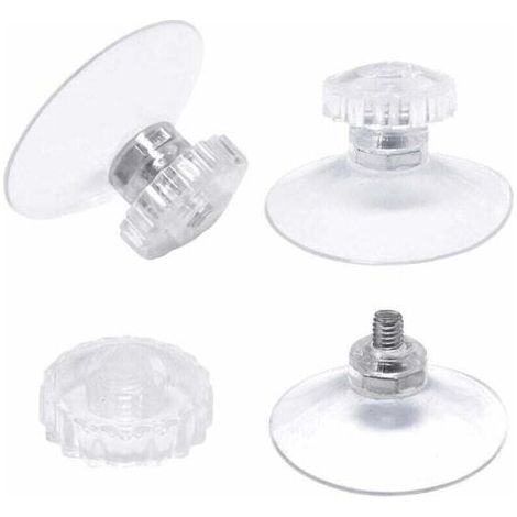 lot de 30 Ventouses avec Filetage et écrous moletés Ø 45 mm, Transparentes, pour Voiture, Camping, vitre, Pare-Soleil