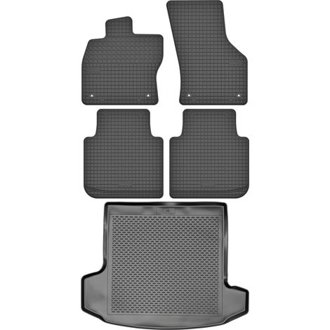 Skoda Kodiaq SUV a partir de 2017 SET - Alfombrillas de goma para coche + alfombrilla para maletero