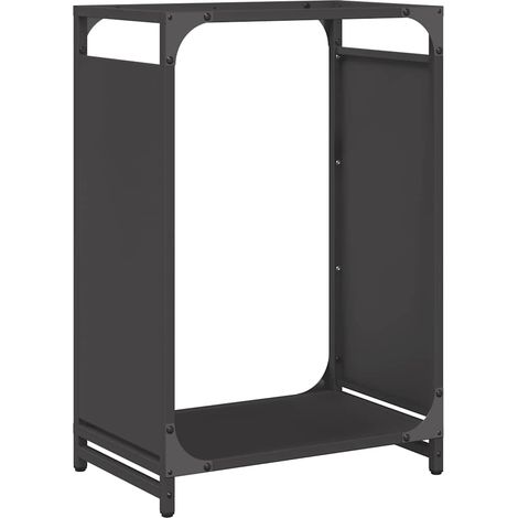 Maison Exclusive - Leñero negro 44x28x65 cm Acero laminado en frí