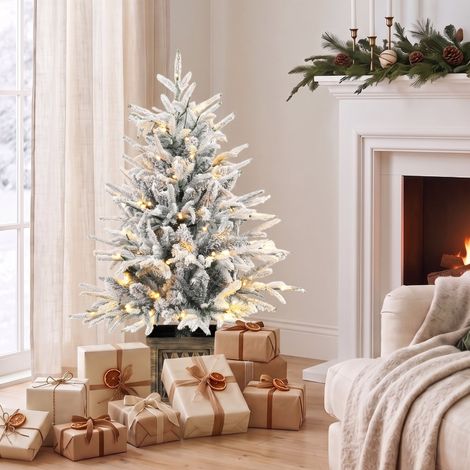 Sapin artificiel réaliste vert, pied métallique stable inclus, montage rapide, pour maison et bureau (1/5)