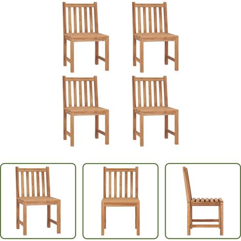 Gartenmöbel Holz -  Gartenstühle 4 Stk. Massivholz Teak (1/5)