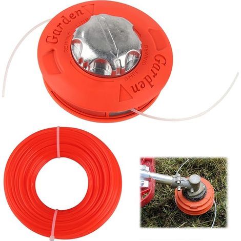 Tap & Go Universal-Freischneiderkopf - M10 x 1,25 Links 30 m mit Ersatz-Freischneiderfaden ⌀ 2,4 mm Rund-Nylon (Seilfarbe zufällig) (1/5)