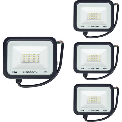 Confezione da 4 proiettori a LED TenkoS2 da 20 W, 1600 lm, IP65,