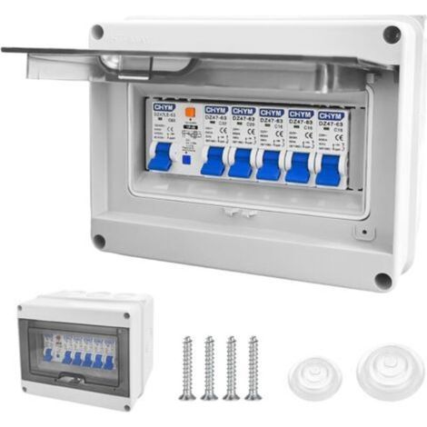 Coffret Electrique Etanche, Tableau Electrique avec Disjoncteur, Boite multiprise IP65 pour Caravanes/Garages/Ateliers/Villas, Bornier Electrique avec Disjoncteur 63A CA 3x16A + 20A + 32A (1/5)