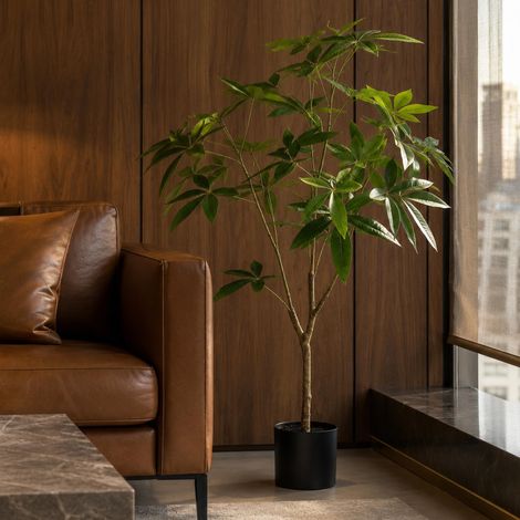 120cm Artificial Money Plant Pachira Realistic Faux Tree - Premium Quality (1/3)