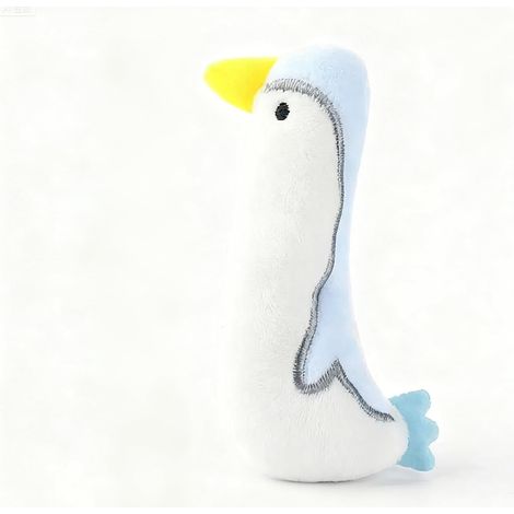 Juguete interactivo para gatos, lindo juguete de peluche con forma de pingüino para gatitos, juguete blanco para masticar con hierba gatera, juguetes de pingüino para gatos de interior (