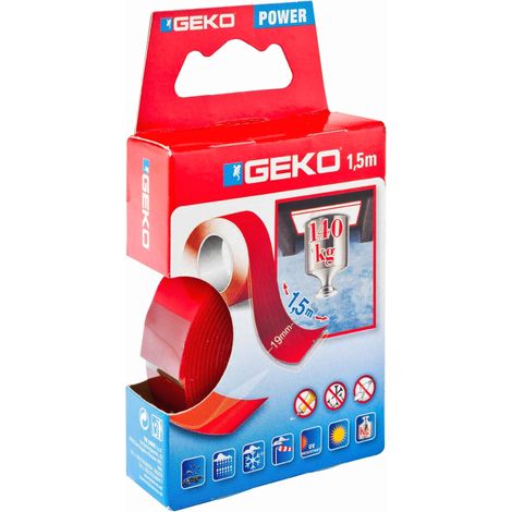 GEKO 07762 RUBAN COLLE DOUBLE FACE 140 KG 1,5 M X19 MM (1/3)
