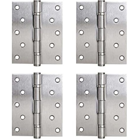 Charnières à Bout Paumelle à Visser Acier Inox à Roulement à Billes Charnière 127 x 102mm pour Portes Intérieures à Recouvrement Jusqu'à 120kg (4 Pièces)