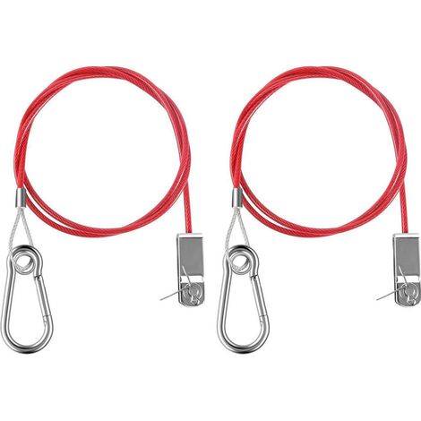 Câble de sécurité pour remorque freinée, 2x1m, rouge (1/5)