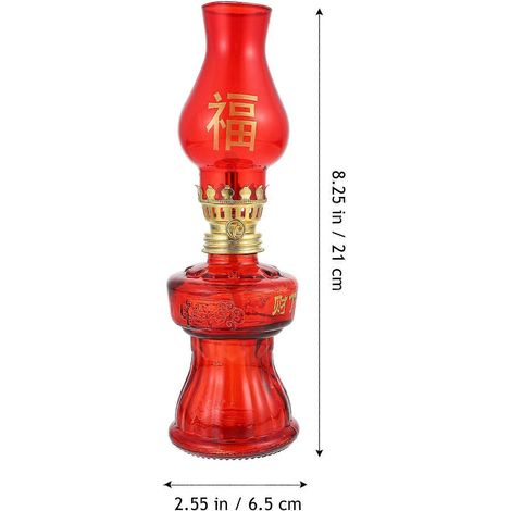 Lampe à pétrole rouge de style chinois pour la décoration intérieure (1 pièce) (1/2)