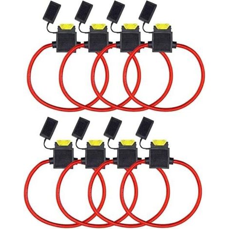 8 Pack Porte Fusibles 12V Etanche 14AWG 20Amp Auto Voiture Motor Lame Fusible (1/4)
