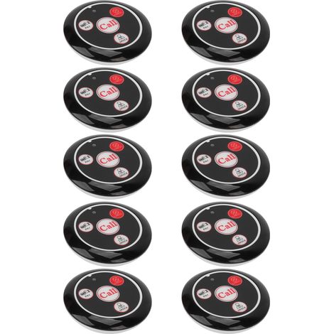 10 boutons d'appel RF sans fil étanches pour restaurant, compatibles 433.92MHz, avec coque ABS et affichage hôte